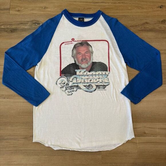 Vintage Kenny Rodgers World Tour Rare 1984 Tour Raglan Shirt Long Sleeve - Picture 1 of 9